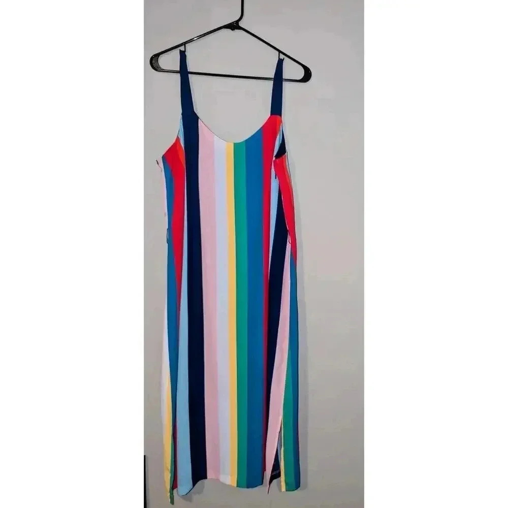 Tommy Hilfiger Sleeveless Dress Womens Size L Multicolor Stripes